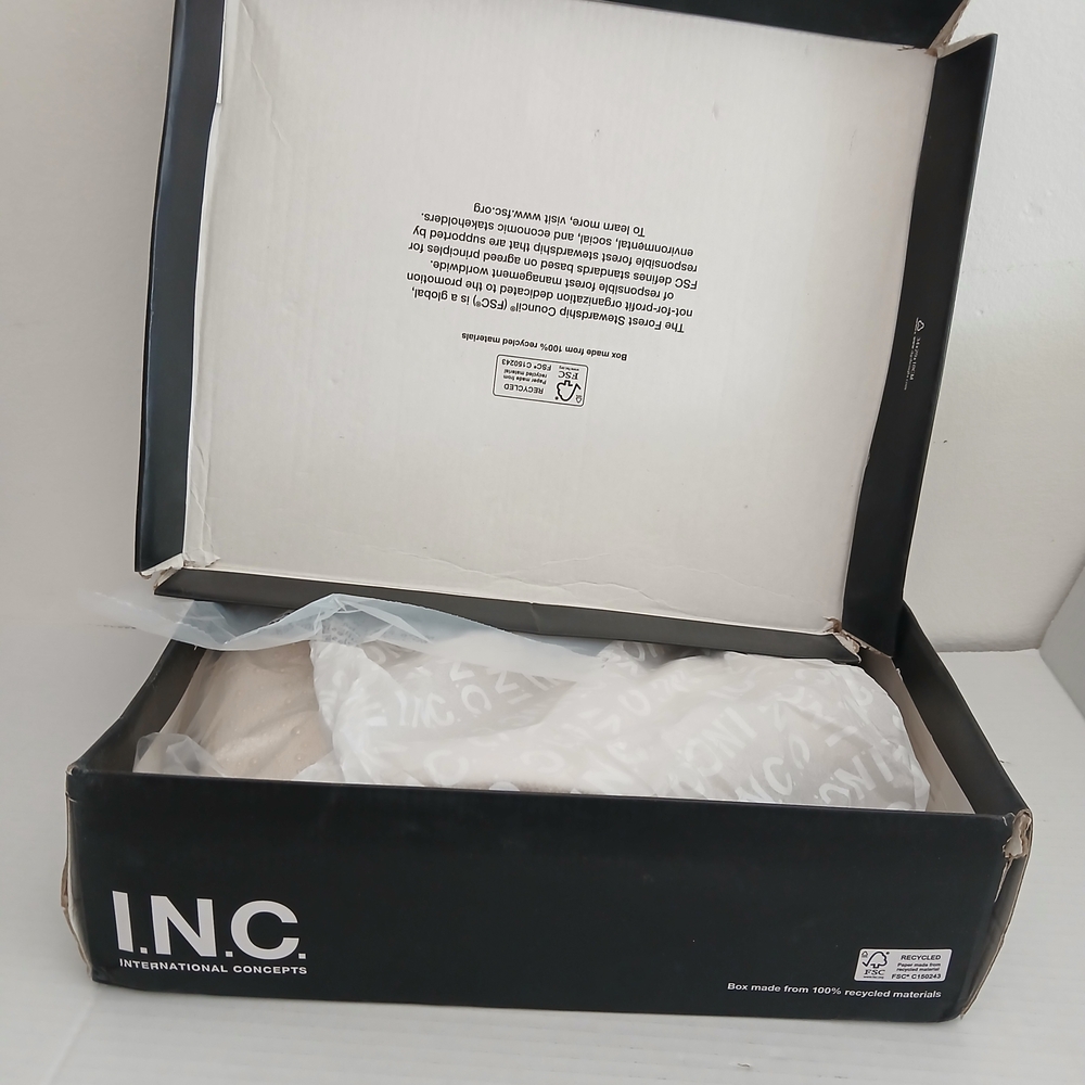 INC International Concepts White Pearl-Embellished Ankle Boots Sz 12 4in Height - Picture 11 of 11